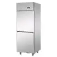 UPRIGHT FRIDGE - STAINLESS STEEL AISI 304 - VENTILATED COOLING - Mod. B206EBT - CAPACITY LT 600 - N. 2 DOORS - TEMPERATURE -18°/-22°C - Dimensions Cm L 71 x D 70 x H 203/210 - EC standards