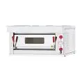 ELECTRIC PIZZA OVEN - Mod. T1A/I - Single deck oven, firebrick oven base - Chamber interior dimensions cm L 61 x D 62 x 15 h - N. Pizzas: 4 (Ø cm 30) - Capacity: N. 1 Trays (cm 60x40) - Max power: Kw 4 - EC standards