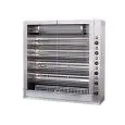 VERTICAL GAS ROTISSERIE - MOD. ELBA36/PG - CAPACITY N. 36 CHICKENS - N. 6 stainless steel tubular rods mm 12 x 12 Lenght cm 96 - Burner with safety valve, piezo and refractory bricks - Energy regulator - Connections: 230 V SINGLE-PHASE