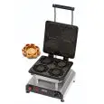 SINGLE PLATE - MOD. 2351847EU - FIXED CAST IRON - SHAPE: N. 4 WAFFEL PODS ø cm 12,3x2,8 - Power supply V 230/50hz single phase - POWER W 2800 - DIM. Cm W 32 x D 34 x h 27,5 - CE STANDARD