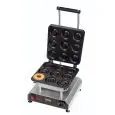 SINGLE WAFFLE MAKER - MOD. 2351872EU - TEFLON-COATED ALUMINIUM- SHAPE: N. 9 DONOUGHT WAFFLES Ø cm 8X2,6 - SUPPLY V 230/50Hz SINGLE PHASE - POWER W 2800 - DIMENSIONS Cm L 32 x D 34 x h 27,5 - EC STANDARDS