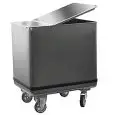 Stainless steel hopper Lt. 135 - Dimensions Lungh. Cm 39,5 - D. Cm 70 - H cm 72,5