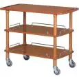 3-SHELF WOODEN CATERING TROLLEY - MOD. CLP3 - Solid wood construction - Birch plywood shelves - Dimensions cm L110xD55xH89