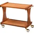 2-SHELF WOODEN CATERING TROLLEY - MOD. CL2001 - Birch plywood construction - Veneered chipboard shelves - Dimensions cm L106xD55xH85