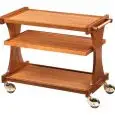 3-SHELF WOODEN CATERING TROLLEY - MOD. CL2150 - Birch plywood construction - Veneered chipboard shelves - Dimensions cm L86xD55xH85