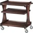 3-SHELF WOODEN CATERING TROLLEY - MOD. CL2151 - Birch plywood construction - Veneered chipboard shelves - Dimensions cm L106xD55xH85