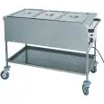 HOT TROLLEY - DRY-HEATED - MOD. CTS - Stainless steel construction - Adjustable thermostat +30° +90°C - Single phase V230 50/60 Hz