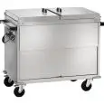 HOT BAIN MARIE TROLLEY - MOD. CT ARM - With understorage - Entirely made from stainless steel - Top compartment has an insulated double wall construction - Single phase V230 50/60 Hz