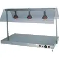 WARMING PLATE WITH INFRARED LAMPS - MOD. PCI - Stainless steel construction - Smoked polycarbonate sneeze guard - Adjustable thermostat 30°/90°C - Single phase V230 50/60 Hz