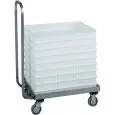TROLLEY FOR PIZZA DOUGH CONTAINERS - MOD. CB14 - Entirely made from stainless steel - For pizza dough containers cm 60x40