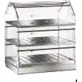AMBIENT COUNTERTOP DISPLAY - MOD. VBN3 - Stainless steel construction - Transparent plexiglass side panels and hinged doors - N. 3 shelves