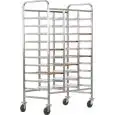 TOUGHENED TRAY RACK TROLLEY - MOD. CA147R - Stainless steel construction - Stainless steel runners - Capacity N. 30 trays GN 1/1 (cm 53x32,5) - Dimensions cm L110xD62xH175