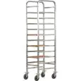 TOUGHENED TRAY RACK TROLLEY - MOD. CA145R - Stainless steel construction - Stainless steel runners - Capacity N. 10 trays GN 1/1 (cm 53x32,5) - Dimensions cm L38xD62xH175
