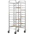 TOUGHENED TRAY RACK TROLLEY - MOD. CA146R - Stainless steel construction - Stainless steel runners - Capacity N. 20 trays GN 1/1 (cm 53x32,5) - Dimensions cm L74xD62xH175