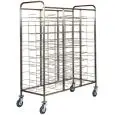 UNIVERSAL TRAY RACK TROLLEY - MOD. CA1475 - Stainless steel construction - Chrome-plated steel wire runners - Capacity N. 30 trays GN 1/1 (cm 53x32,5) - Dimensions cm L138xD62xH175
