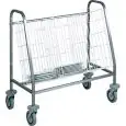 TROLLEY - MOD. CA 656 - For collection, storage and distributing - Stainless steel frame - Removable plastic-coated steel wire baskets - Capacity n. 100 plates  - Dimensions cm L88xD50xH92