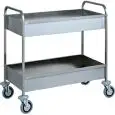 2-SHELF DEEP TRAY CLEARING TROLLEY - MOD. CA1389 - Stainless steel construction - N° 2 sound-proof stainless steel shelves h15 cm - Dimensions cm L101xD57xH97