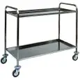 2-SHELF CATERING TROLLEY - MOD. CA1382 - Stainless steel construction - Soundproof satinized stainless steel shelf with raised edge - Dimensions cm L91 x D 57 x h 96