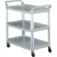 ALL-PURPOSE 3-SHELF CATERING TROLLEY - MOD. CP1008 - Plastic construction with anodized aluminium struts - Dimensions cm L85xD43xH95