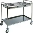 GN PAN CATERING TROLLEY - MOD. CA1386 - Stainless steel construction - Sound-proof stainless steel bottom shelf with raised edge - Tank capacity n° 2 x GN 1/1 - Dimensions cm L77xD62xH97
