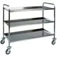 3-SHELF CATERING TROLLEY - MOD. CA1384 - Stainless steel construction - Soundproof satinized stainless steel shelf with raised edge - Dimensions cm L91 x D 57 x h 96