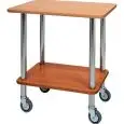 2-SHELF GUERIDON TROLLEY - MOD. CA901 - Tubular stainless steel structure - N. 2 veneered chipboard shelves with rubber edges - Dimensions cm L70xD50xH78