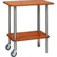 2-SHELF GUERIDON TROLLEY - MOD. CA901 2R - Tubular stainless steel structure - N. 2 veneered chipboard shelves with rubber edges - Dimensions cm L70xD50xH78