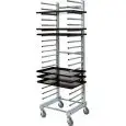 BAKERY TRAY RACK TROLLEY - MOD. CA1480 - Entirely made from stainless steel - Capacity N. 20 trays cm 60x40 - Dimensions cm L51xD47xH177