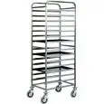 BAKERY TRAY RACK TROLLEY - MOD. CA1482 - Entirely made from stainless steel - Capacity N. 14 trays cm 60x40 - Dimensions cm L52xD72xH182