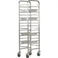 TOUGHENED TRAY RACK TROLLEY - MOD. CA1489R - Stainless steel construction - Stainless steel runners - Capacity N. 14 trays GN 1/1 (cm 53x32,5) - Dimensions cm L48xD62xH182