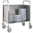 PLATE STORAGE TROLLEY - MOD. CP1441 - Tubular stainless steel construction - Capacity n. 200 plates - Dimensions cm L91xD57xH101