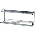 WALL-MOUNT PLATE AND GLASS DRAIN RACK - MOD. SPB1398 - Grade 18/8 shiny stainless steel - Dimensions cm L80xD26xH37