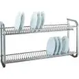 WALL-MOUNT PLATE AND GLASS DRAINING RACK - MOD. SP1397 - Grade 18/8 shiny stainless steel - Dimensions cm L104xD30xH55