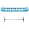 Single rod for hanging cold-cuts for stainless steel hook-on shelf units
