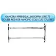 Twin rod for hanging cold-cuts for stainless steel hook-on shelf units
