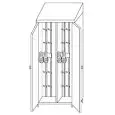 Grade 304 stainless steel boot storage wardrobe locker - n. 2 doors - Dimensions cm  W95xD50xH215