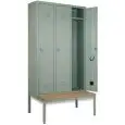 METAL LOCKER ON BENCH - MOD. EXT 65/80/P3 - Single unit structure with doors - DIMENSIONS Cm L 103 x H208