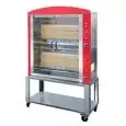 VERTICAL GAS ROTISSERIE - MOD. ELBAPLUS36/PG - CAPACITY N. 36 POLLI - N. 6 stainless steel tubular rods mm 12 x 12 Lenght cm 96 - Burner with safety valve, piezo and refractory bricks - Connections: 230 V SINGLE-PHASE - Power 192 W