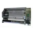 BUILT-IN PLANETARY WOOD-BURNING ROTISSERIE FIREPLACE - MOD. CAMINO24/P - CAPACITY N.24 POLLI - N. 2 motors - Stainless steel planetary discs - N. 6 rods with forks cm 76 - Dimensions: cm W 102 x D 49 x h 64,6 CE Standard