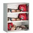 REFRIGERATED WALL UNIT DISPLAY - SERIES: CLIPPER - STAINLESS STEEL FRAME - REMOTE CONDENSING UNIT NOT INCLUDED - TEMPERATURE °C +4/+8 - SINGLE PHASE - STATIC COOLING - ILLUMINATED SHELVES - NIGHT BLIND - ELECTRIC CONTROL PANEL COMPLETE WITH THERMOSTAT - M