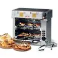 6-TONG DOUBLE TOAST GRILL WITH GLASS CERAMIC FRYTOP MOD. GPQZ3198 - POWER 4080W - SUPPLY 230V SINGLE PHASE 50/60Hz - FRY TOP DIMENSIONS Cm 45x24 - OVEN DIMENSIONS Cm L 54 x D 27 x 49 h -EC STANDARDS