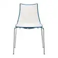 BI-COLOUR CHAIR ZEBRA - MOD. 2272 - 4-LEG CHROME-PLATED STEEL TUBE CHAIR - BI-COLOUR POLYMER BODY - INDOOR USE - STACKABLE - DIMENSIONS cm L 55 x D 52 x H 83 - EC STANDARDS