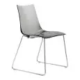 CHAIR ZEBRA ANTISHOCK - MOD. 2274 - CHROME-PLATED STEEL TUBE SLED CHAIR ø 11 mm - POLYCARBONATE BODY - INDOOR USE - STACKABLE - DIMENSIONS cm L 51 x D 53 x H 80 - EC STANDARDS