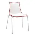 BI-COLOUR CHAIR ZEBRA - MOD. 2272VB - 4-LEG PAINTED STEEL TUBE CHAIR - BI-COLOUR POLYMER BODY - INDOOR/ OUTDOOR USE - STACKABLE - DIMENSIONS cm L 55 x D 52 x H 83 - EC STANDARDS