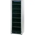 WINE DISPLAY COOLER - MOD. VINO296 - TEMPERATURE °C +5/+22 - DIMENSIONS Cm L 59,5 x D 63 x h 186 - NET CAPACITY: Lt 368 - POWER W 170 - AUTO DEFROST - SINGLE PHASE V 230/1/50 Hz - VENTILATED COOLING - REFRIGERANT GAS R600a - CAPACITY: N. 191 BOTTLES 0,75 