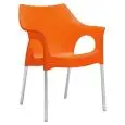 CHAIR OLA - MOD. 21OL - RECYCLABLE POLYPROPYLENE SEAT AND BACKREST - ANODIZED ALUMINIUM LEGS DIAMETER mm 25 - INDOOR/ OUTDOOR USE - STACKABLE - DIMENSIONS cm L 59 x D 54 x H 82 - EC STANDARDS