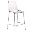 STOOL ZEBRA ANTISHOCK - MOD. 2546 - HEIGHT cm 65 - 4-LEG CHROME-PLATED STEEL TUBE CHAIR - RECYCLABLE POLYCARBONATE BODY - INDOOR USE - DIMENSIONS cm L 48 x D 51 x H 103 - DISMANTLED - EC STANDARDS