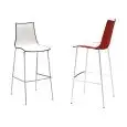 BI-COLOUR STOOL ZEBRA - MOD. 2560 - HEIGHT cm 80 - 4-LEG CHROME-PLATED STEEL TUBE STOOL FOR INDOOR USE OR GALVANIZED PAINTED STEEL TUBE FOR INDOOR/ OUTDOOR USE - POLYMER BODY - DIMENSIONS cm L 51 x D 53 x H 116 - DISMANTLED - EC STANDARDS