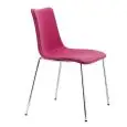 CHAIR ZEBRA POP - MOD. 2640 - 4-LEG CHROME-PLATED STEEL OR PAINTED ANTHRACITE TUBE CHAIR - ANTISHOCK POLYCARBONATE UPHOLSTERY - INDOOR USE - DIMENSIONS cm L 54 x D 52 x H 81 - EC STANDARDS