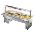 BAIN-MARIE HEATED ISLAND BUFFET DISPLAY - MOD. ISLANDBMINOx - GRADE AISI 304 STAINLESS STEEL TANK AND ExTERIOR - TEMPERATURE °C +30/+90